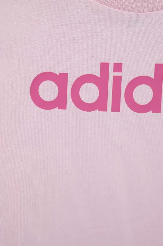 розовый Детская хлопковая футболка adidas LK LIN CO