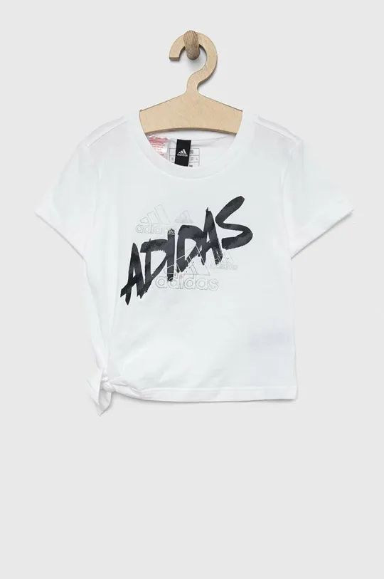 білий Дитяча бавовняна футболка adidas G D KNOT Для дівчаток