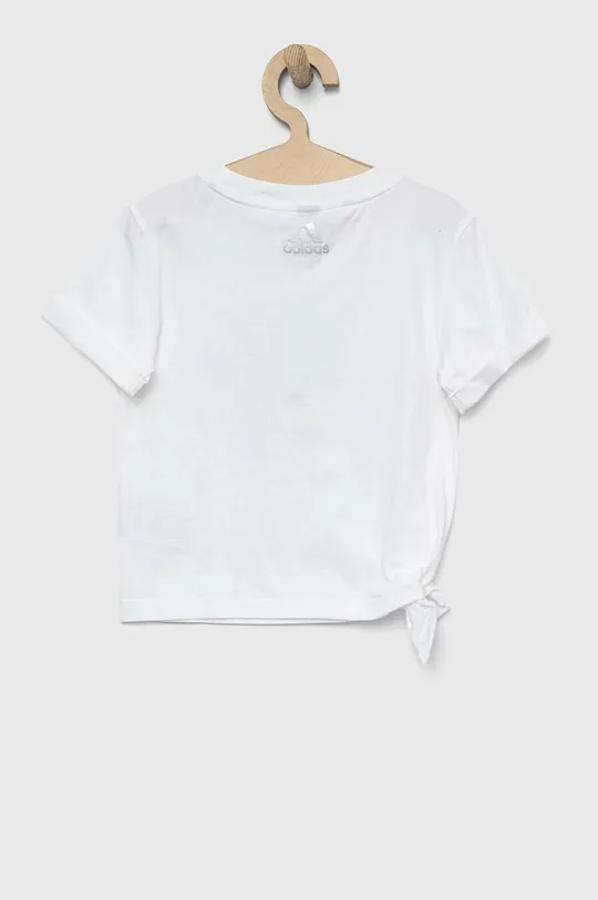 Παιδικό βαμβακερό μπλουζάκι adidas G D KNOT λευκό