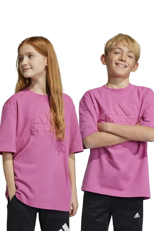 μωβ Παιδικό βαμβακερό μπλουζάκι adidas U FI Για κορίτσια