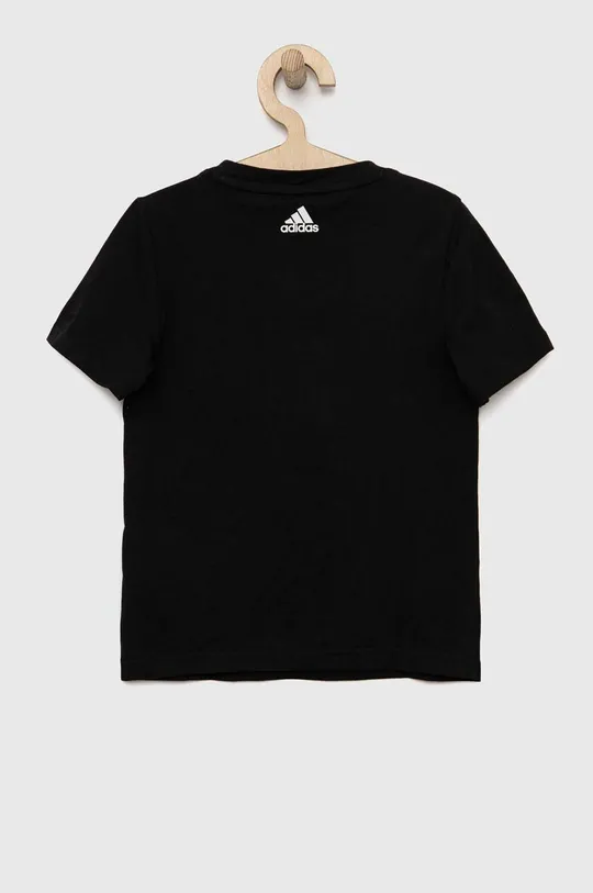 Παιδικό βαμβακερό μπλουζάκι adidas G LIN μαύρο