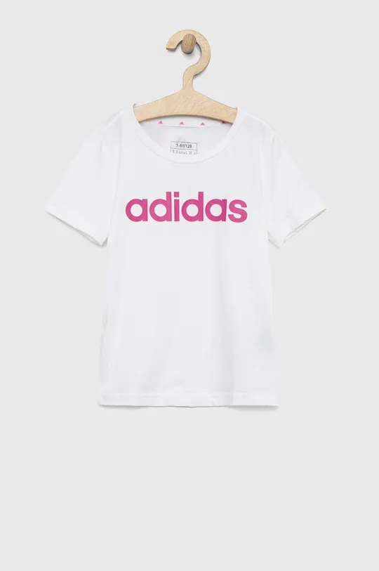 λευκό Παιδικό βαμβακερό μπλουζάκι adidas G LIN Για κορίτσια