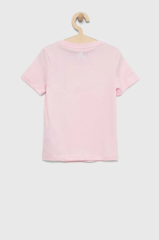 Παιδικό βαμβακερό μπλουζάκι adidas G LIN ροζ