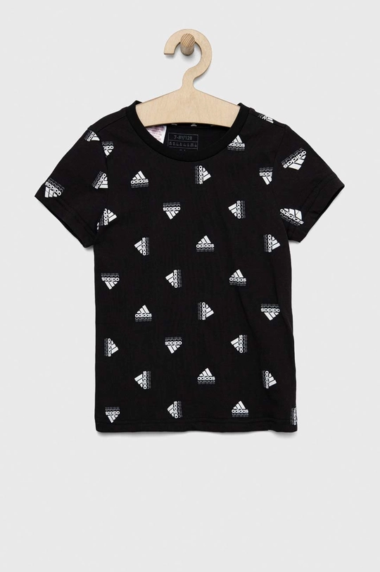 czarny adidas t-shirt bawełniany dziecięcy G BLUV Dziewczęcy