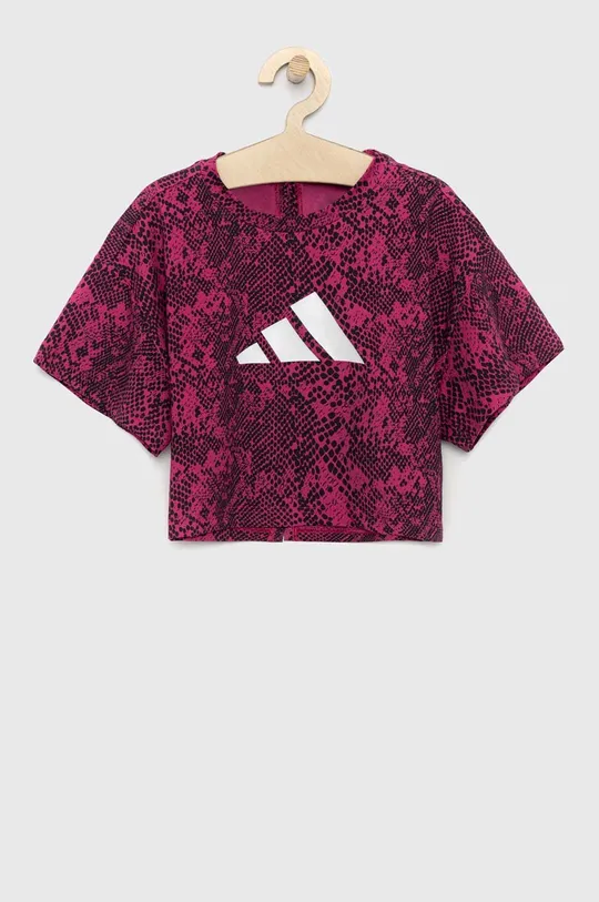 różowy adidas t-shirt dziecięcy G TI AOP TEE Dziewczęcy