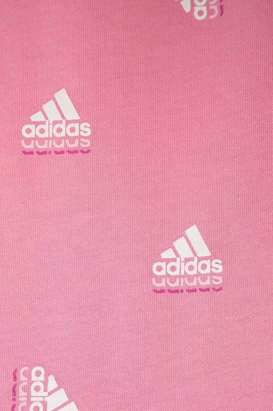 рожевий Дитяча бавовняна футболка adidas LK BLUV CO