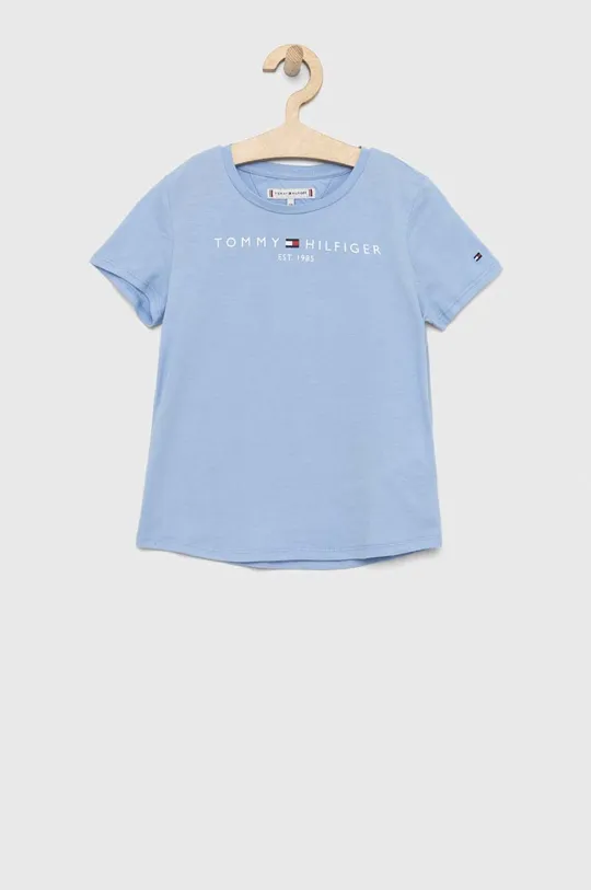 голубой Детская хлопковая футболка Tommy Hilfiger Для девочек