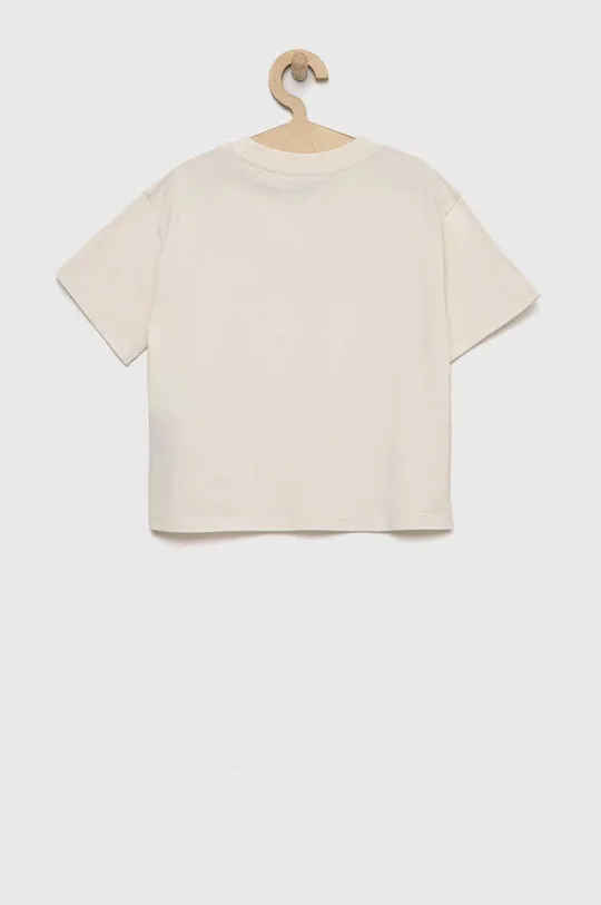 Παιδικό βαμβακερό μπλουζάκι Guess κρεμ