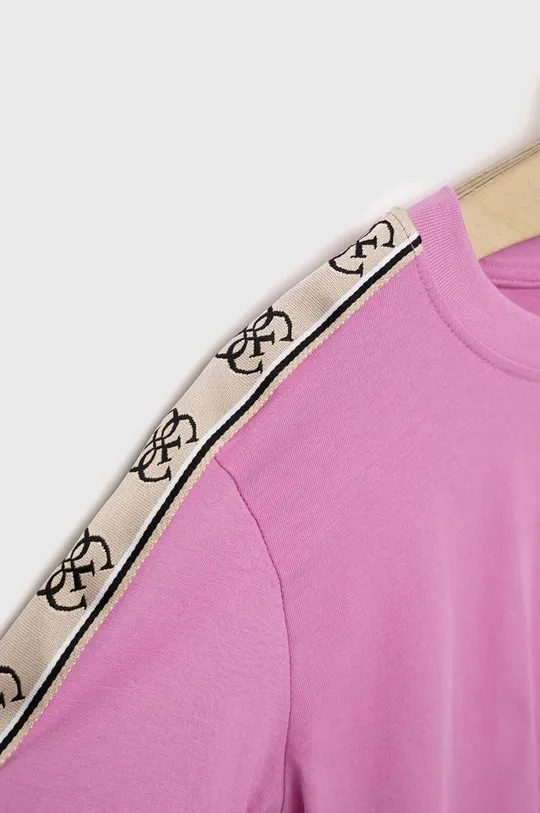 vijolična Otroška bombažna kratka majica Guess