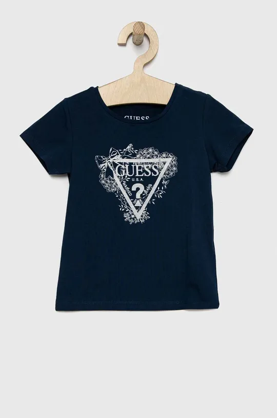 granatowy Guess t-shirt dziecięcy Dziewczęcy