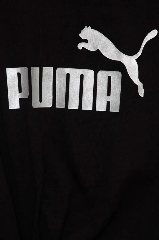 czarny Puma t-shirt dziecięcy ESS+ Logo Knotted Tee G