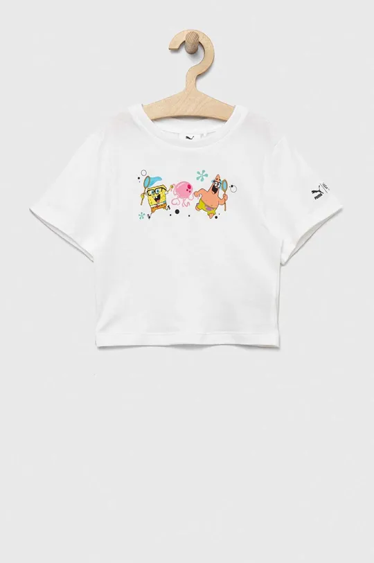 λευκό Παιδικό βαμβακερό μπλουζάκι Puma PUMA x SPONGEBOB Girls Tee Για κορίτσια