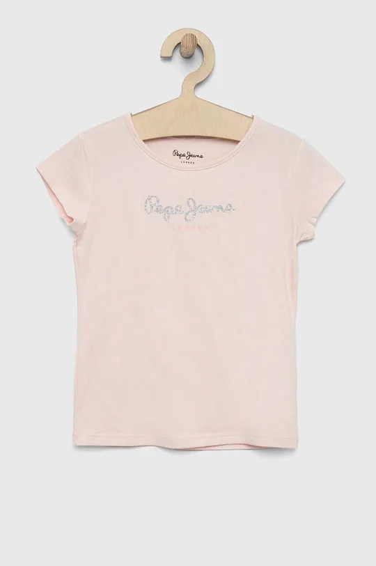 różowy Pepe Jeans t-shirt dziecięcy Dziewczęcy