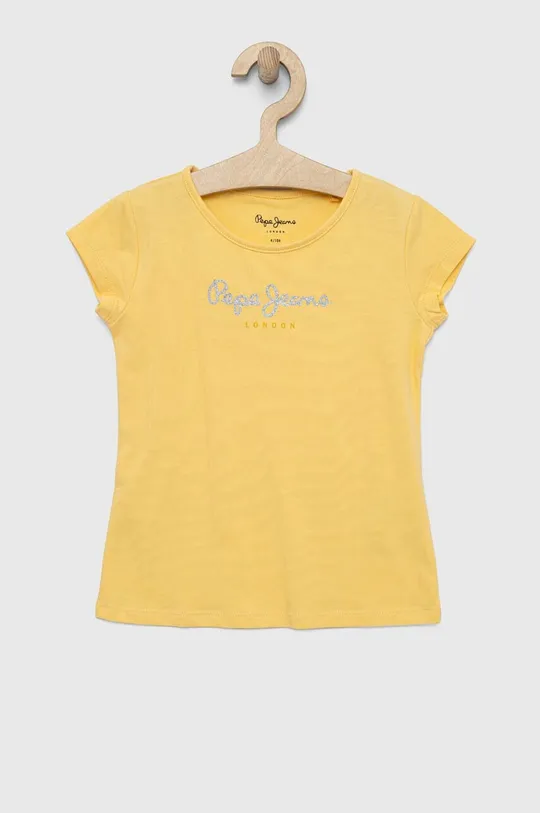 rumena Otroška kratka majica Pepe Jeans Dekliški