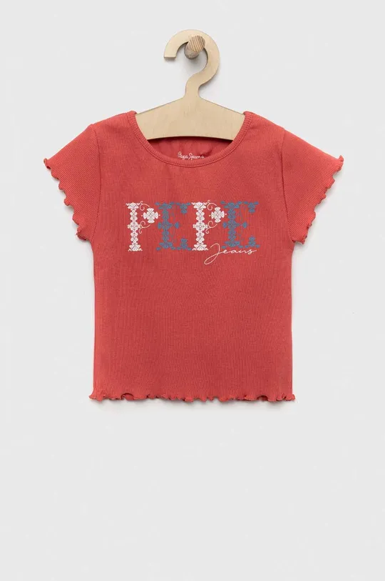 crvena Dječja majica kratkih rukava Pepe Jeans PJL GJ Non-denim Za djevojčice