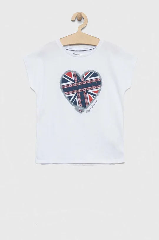 Pepe Jeans t-shirt bawełniany dziecięcy nadruk biały PG502959