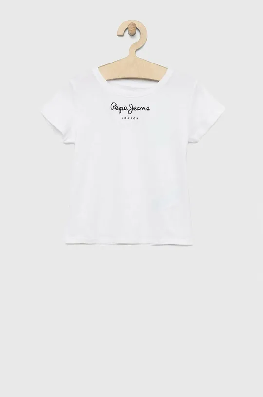 bílá Dětské bavlněné tričko Pepe Jeans Dívčí