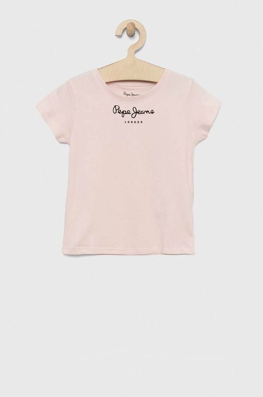 różowy Pepe Jeans t-shirt bawełniany dziecięcy Dziewczęcy