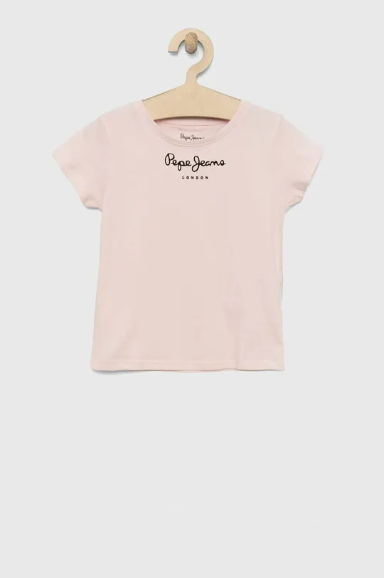roza Otroška bombažna kratka majica Pepe Jeans Dekliški