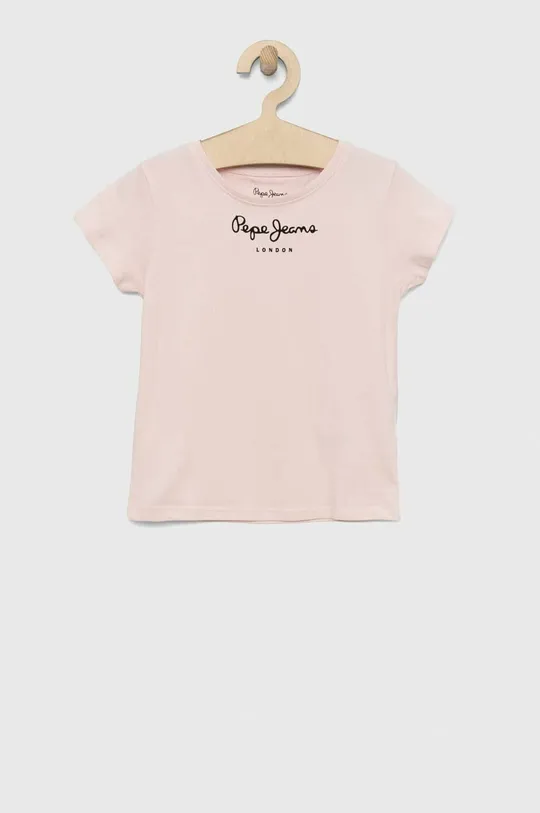 różowy Pepe Jeans t-shirt bawełniany dziecięcy Dziewczęcy