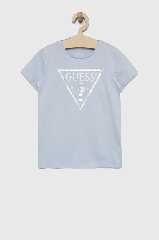μπλε Παιδικό βαμβακερό μπλουζάκι Guess Για κορίτσια