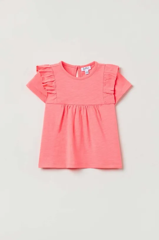 рожевий Дитяча бавовняна футболка OVS Для дівчаток