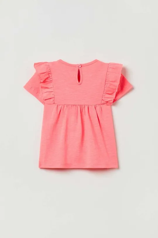 Παιδικό βαμβακερό μπλουζάκι OVS ροζ