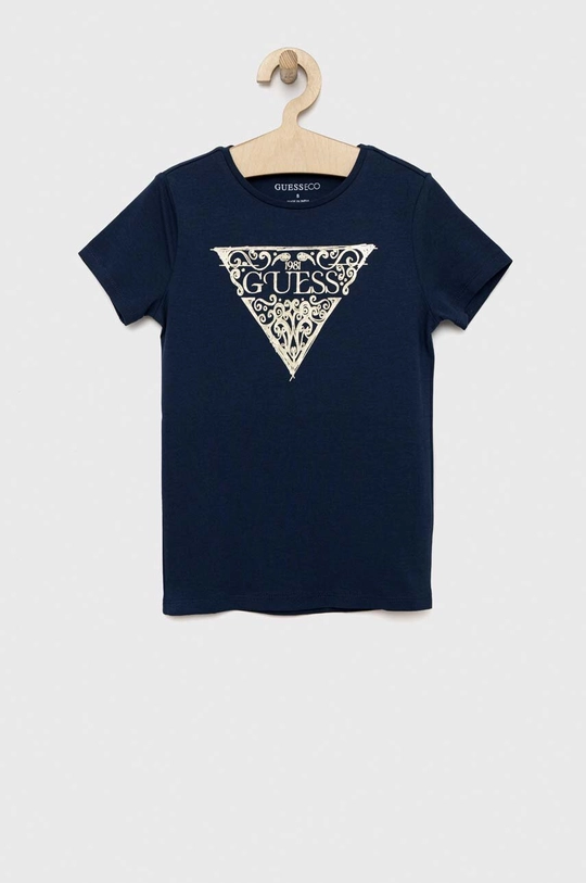 granatowy Guess t-shirt dziecięcy Dziewczęcy