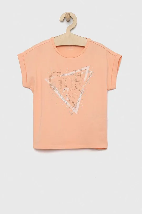 pomarańczowy Guess t-shirt dziecięcy Dziewczęcy