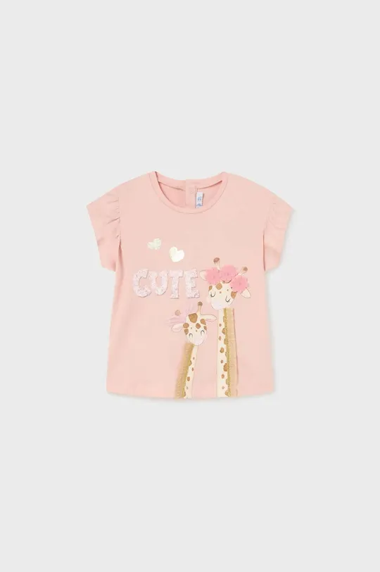 ροζ Μωρό βαμβακερό μπλουζάκι Mayoral Για κορίτσια