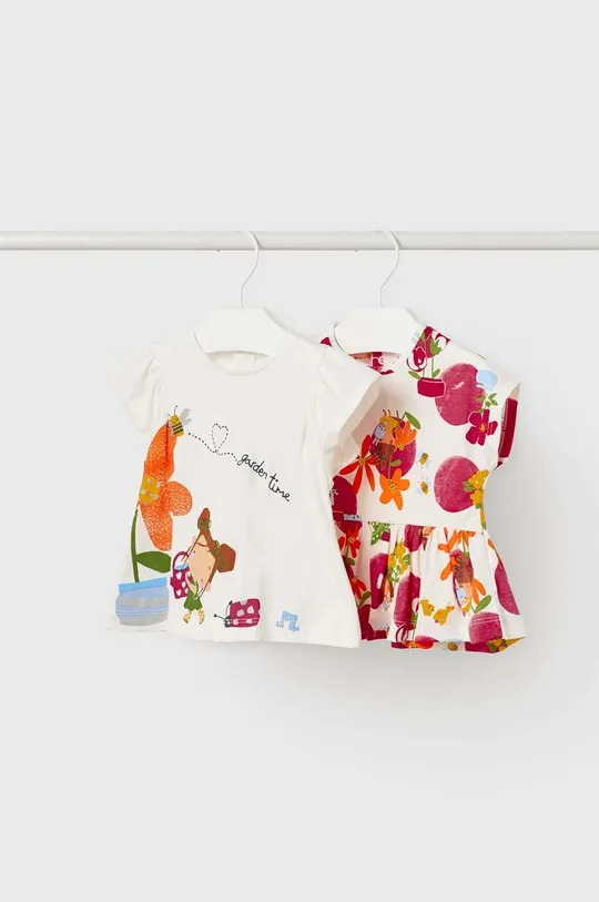 λευκό Μωρό βαμβακερό μπλουζάκι Mayoral 2-pack Για κορίτσια