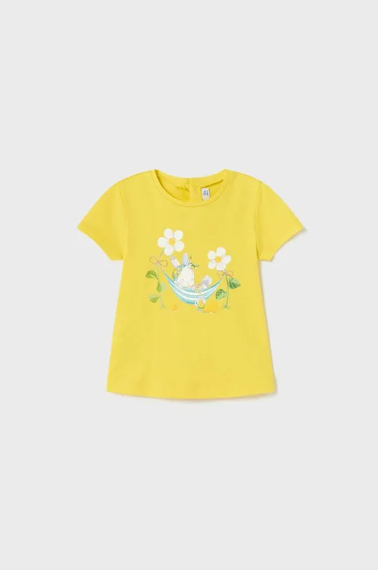 żółty Mayoral t-shirt bawełniany dziecięcy Dziewczęcy