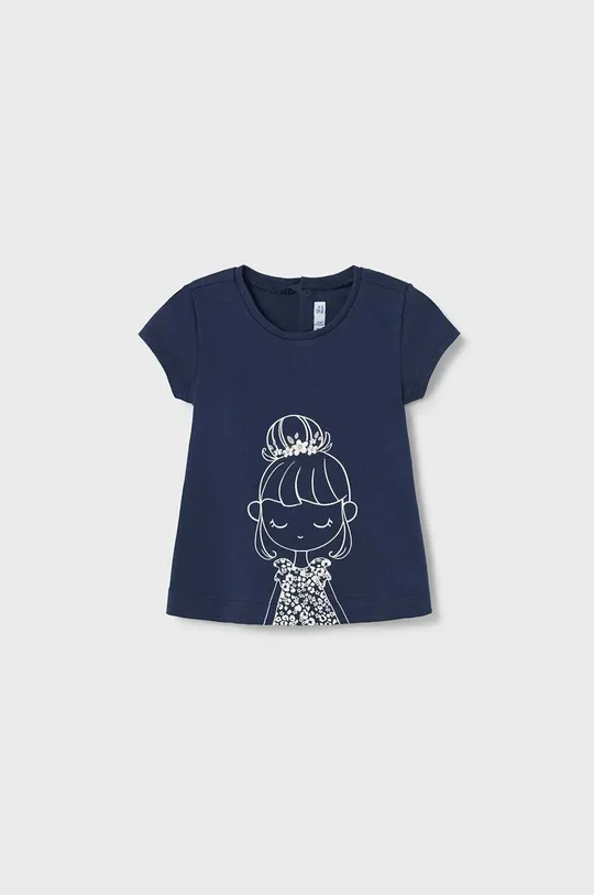 granatowy Mayoral t-shirt bawełniany dziecięcy Dziewczęcy