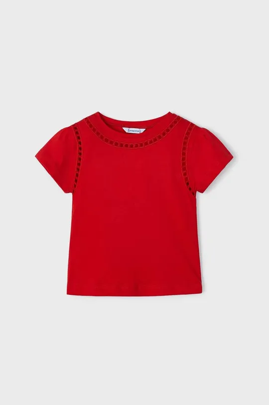 красный Детская хлопковая футболка Mayoral Для девочек