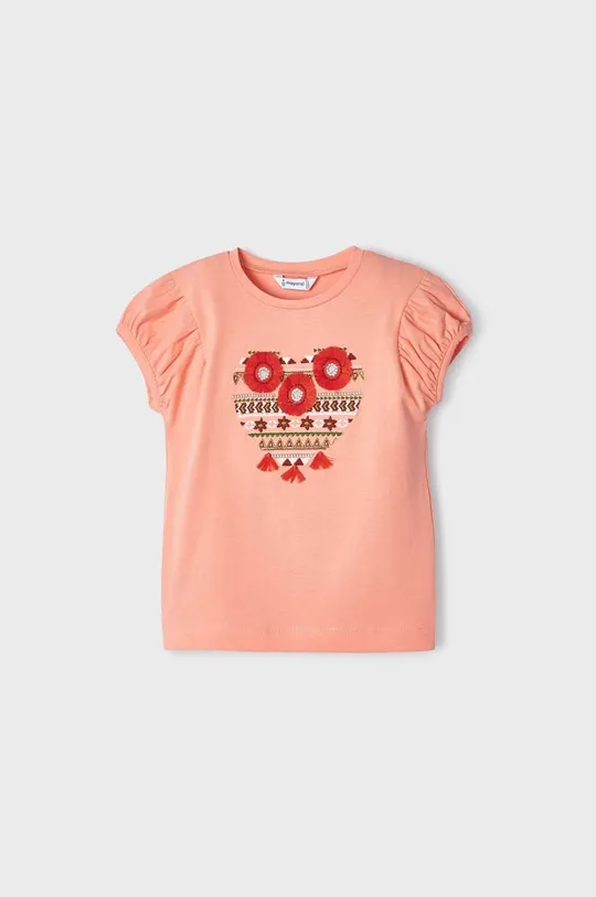 pomarańczowy Mayoral t-shirt dziecięcy Dziewczęcy