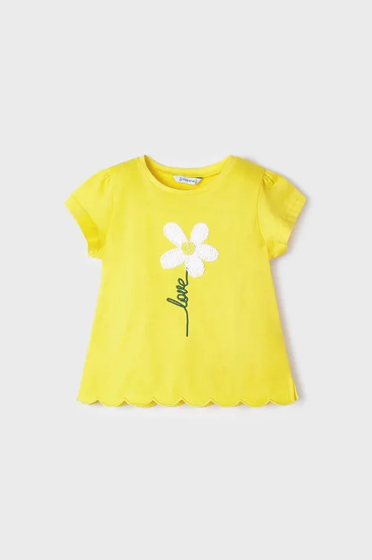 κίτρινο Παιδικό βαμβακερό μπλουζάκι Mayoral Για κορίτσια