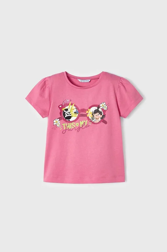 Παιδικό βαμβακερό μπλουζάκι Mayoral 2-pack ροζ