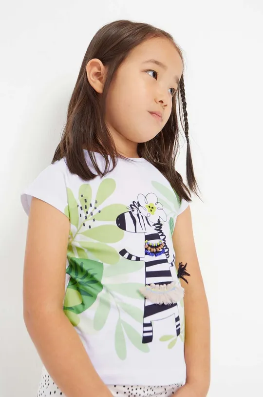 зелений Дитяча бавовняна футболка Mayoral Для дівчаток