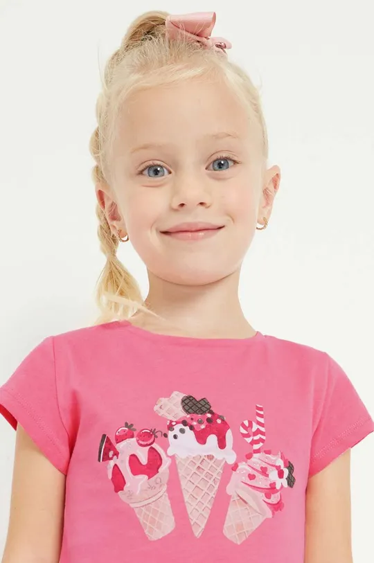 Detské bavlnené tričko Mayoral ružová