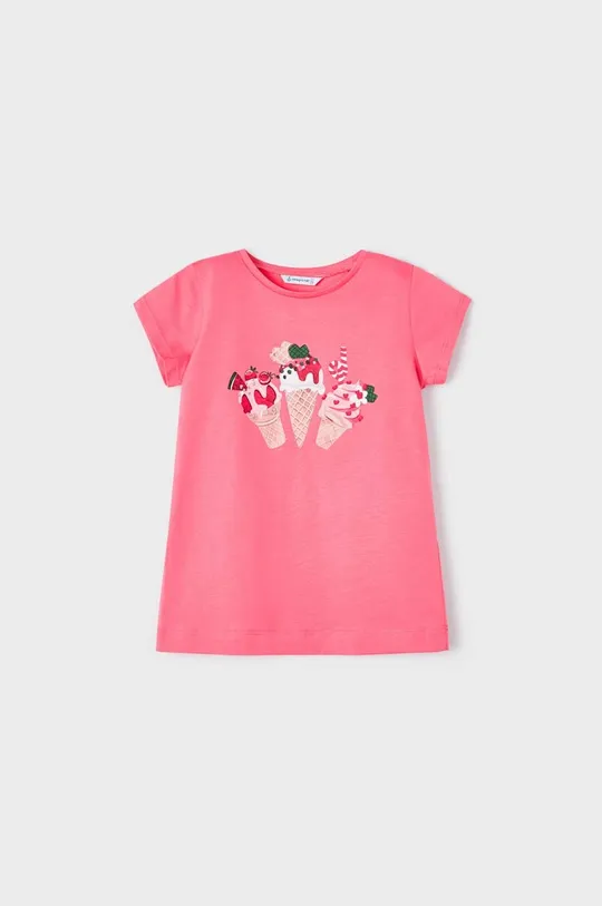 różowy Mayoral t-shirt bawełniany dziecięcy