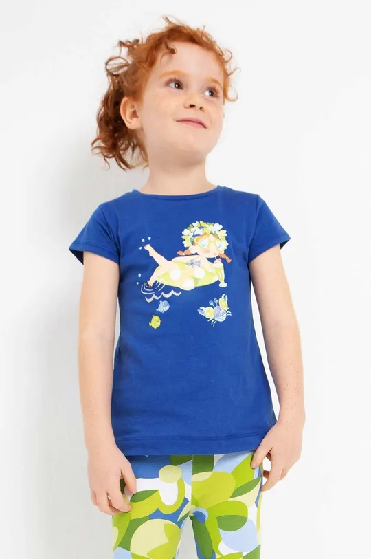Дитяча бавовняна футболка Mayoral темно-синій