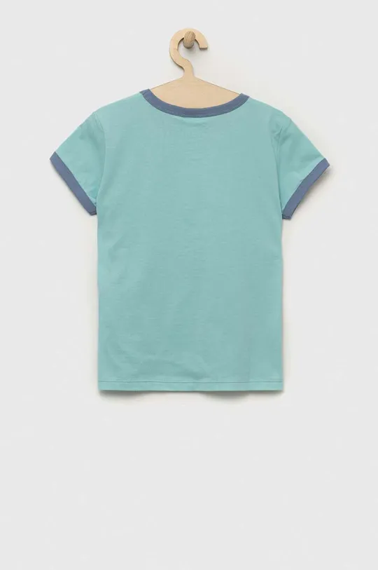 Otroška bombažna kratka majica United Colors of Benetton turkizna