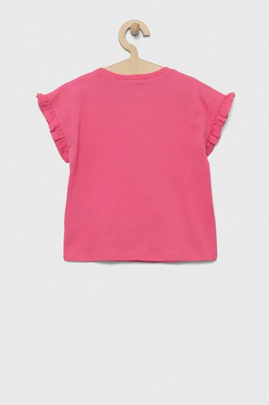 Otroška bombažna kratka majica United Colors of Benetton roza