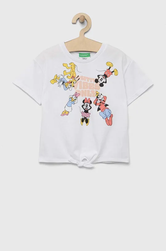 λευκό Παιδικό βαμβακερό μπλουζάκι United Colors of Benetton x Disney Για κορίτσια