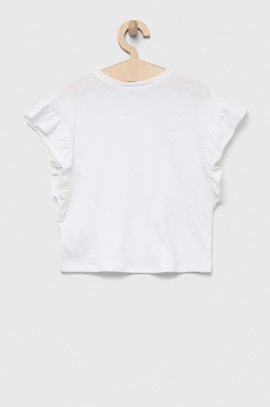 Μπλουζάκι με λινό μείγμα United Colors of Benetton λευκό