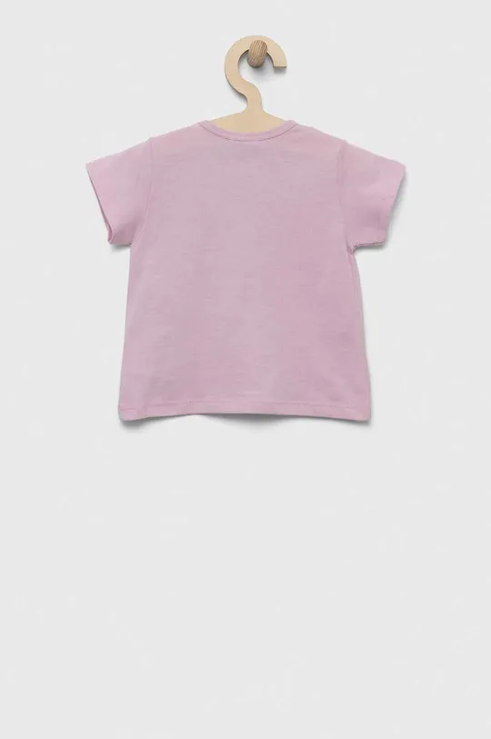 Pamučna majica kratkih rukava za bebe United Colors of Benetton roza