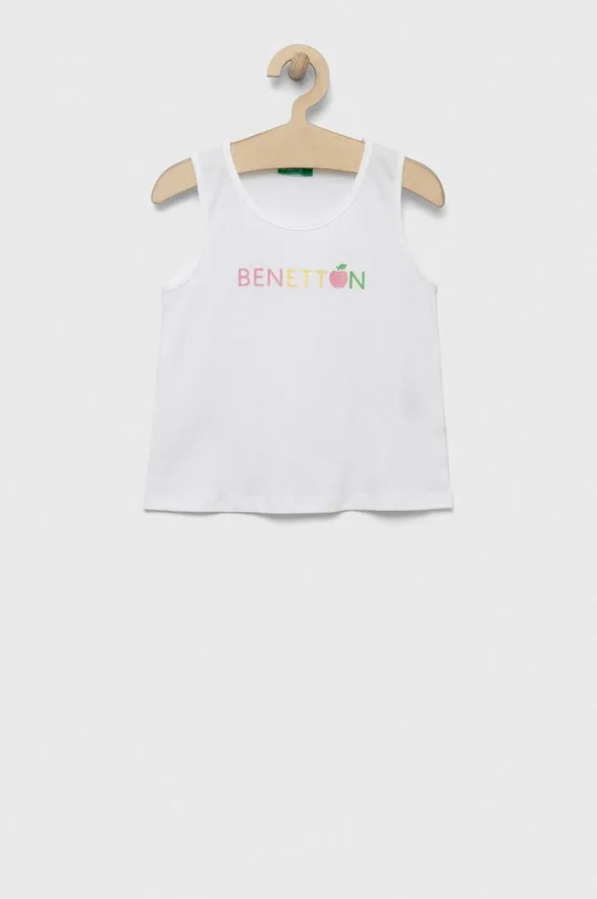 білий Дитячий бавовняний топ United Colors of Benetton Для дівчаток