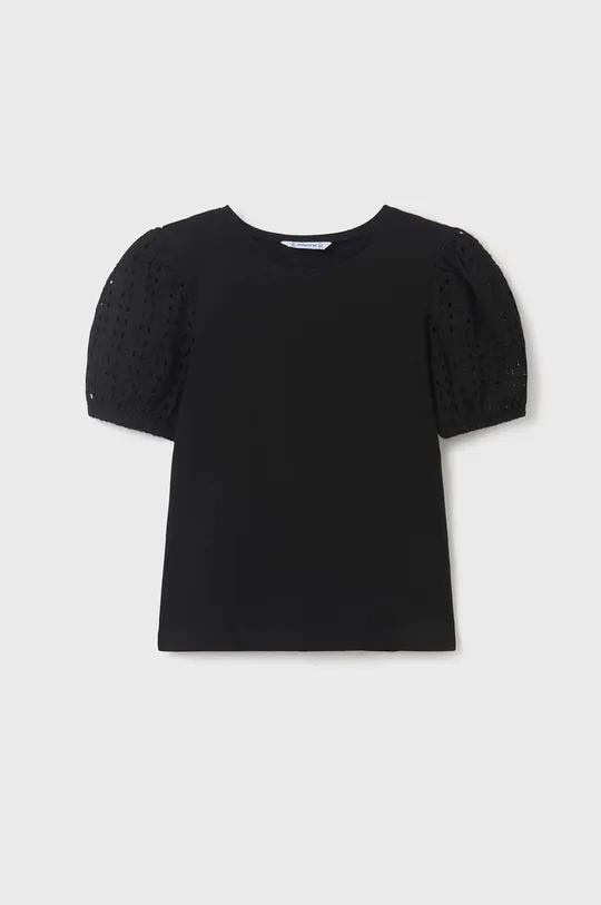 μαύρο Παιδικό βαμβακερό μπλουζάκι Mayoral