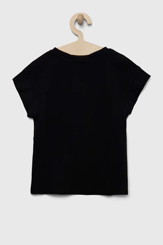 Otroška bombažna kratka majica Sisley črna