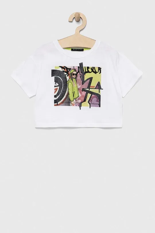 белый Детская хлопковая футболка Sisley Для девочек